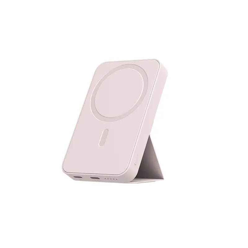 Išorinė baterija su sulankstomu stovu „V11 rožinė“