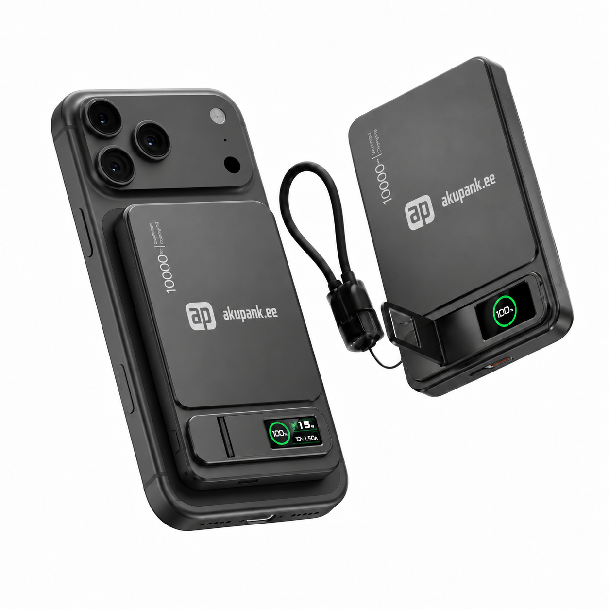 Itin plona išorinė baterija su stovu „F15-10k“ (10 000 mAh) (Copy)